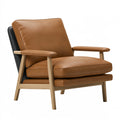 Sessel 78 x 85 x 88 cm Holz Lederoptik Cognac - gepolsterter Loungesessel