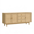 Sideboard 160 x 40 x 80 cm aus Holz in Natur mit 3 Türen und 3 Schubladen