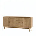 Sideboard 180 x 45 x 80 cm Holz Natur - Stauraummöbel im skandinavischen Stil