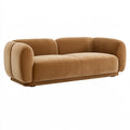 3-Sitzer Sofa 220 x 95 x 75 cm Samtbezug Braun modernes Lounge Design