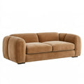 2-Sitzer-Sofa 220 x 95 x 78 cm Samtstoff Beige modernes Wohnzimmer Sofa